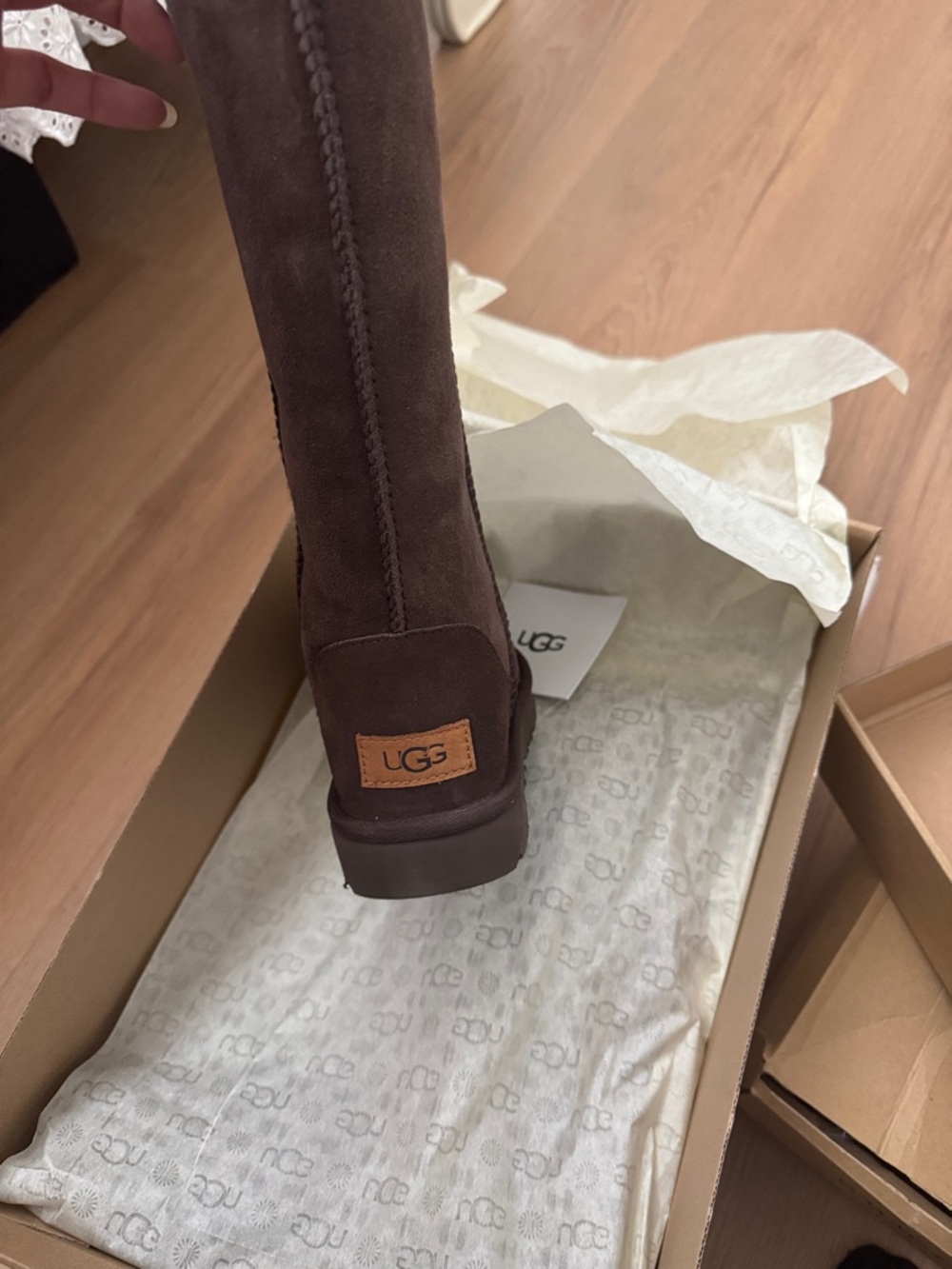 UGG Tall Shearling Boot in Chocolate Brown - Picture 2 of 4